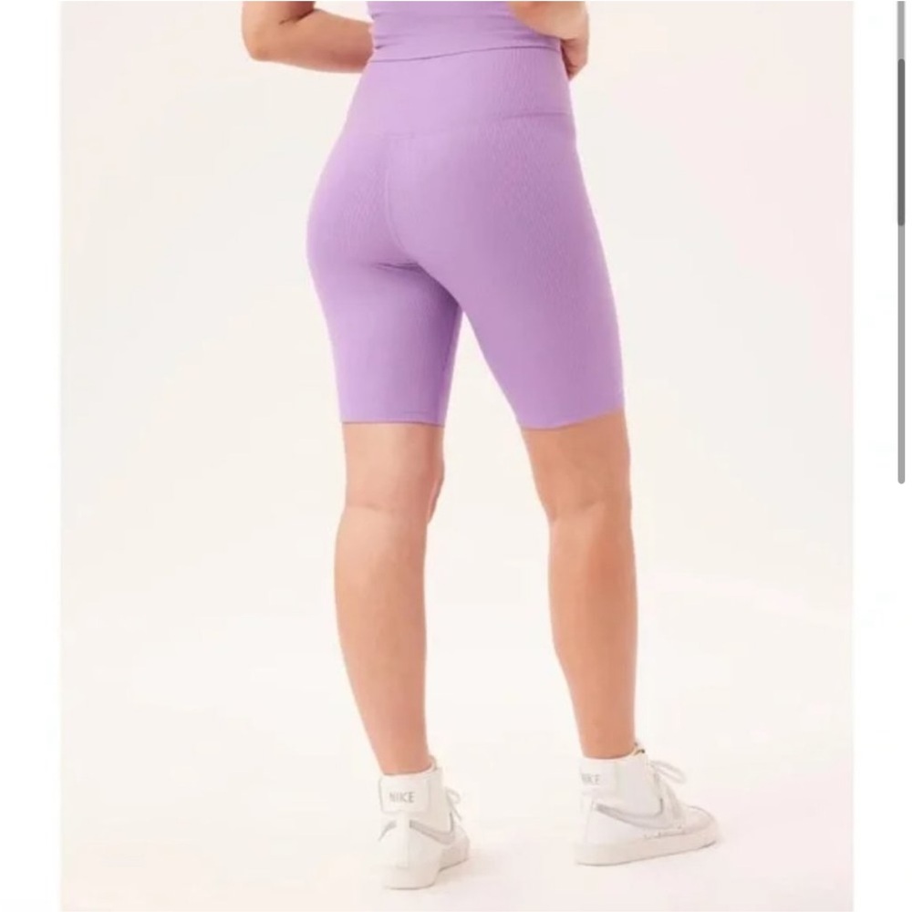 Girlfriend Collective Violet Ribbed High Rise Bike Short - Picture 3 of 6